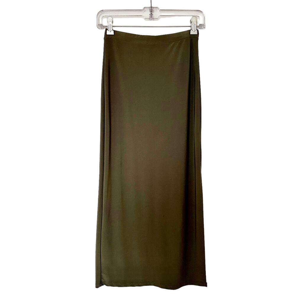 Endless Blu Midi Slim Fit Pencil Skirt Side Slit Green Size Small